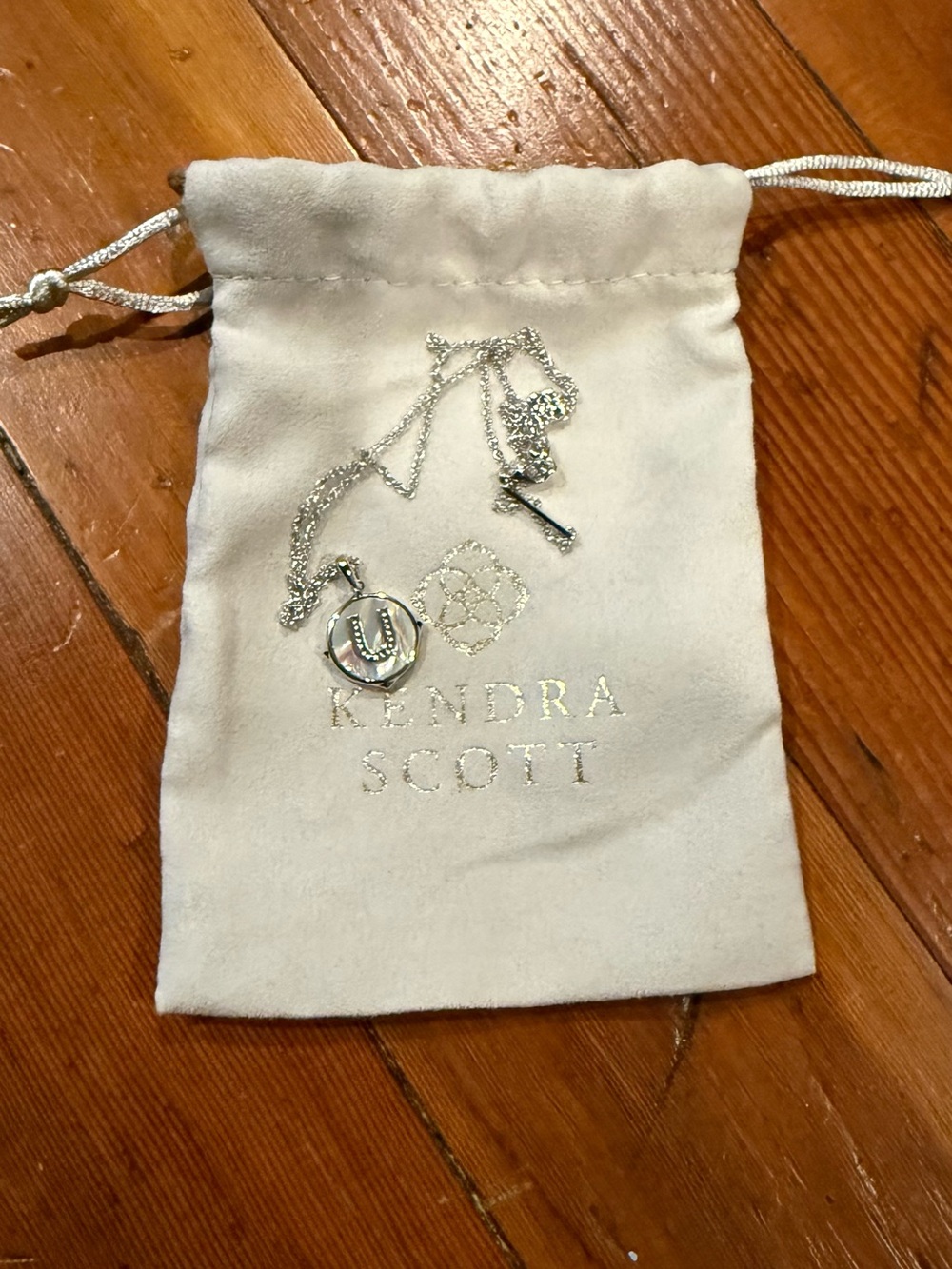 Kendra Scott Silver Pendant Necklace “U”